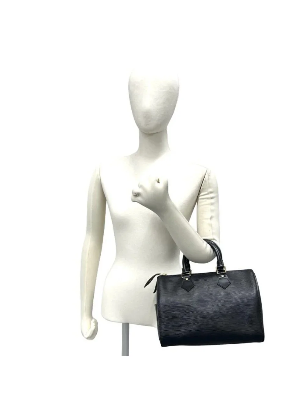 Louis Vuitton Vintage Speedy 25 Epi Leather Mini Boston Bag Noir